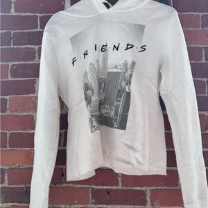FRIENDS Graphic Hoodie - White with Black Print